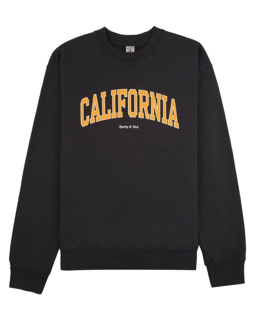 Sporty & Rich Black California Cotton Sweatshirt
