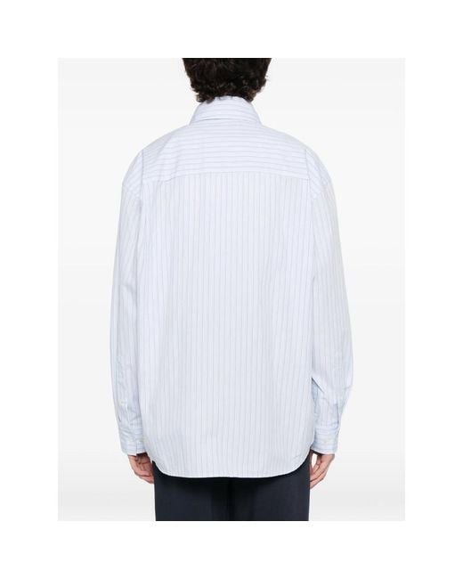 DUNST White Striped Pocket Shirt