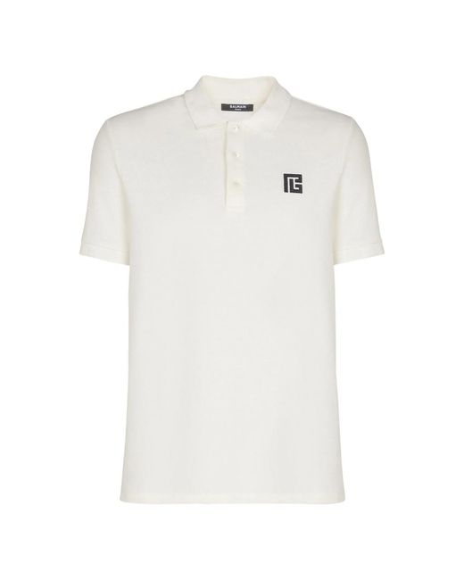 Balmain White Polo Shirts for men