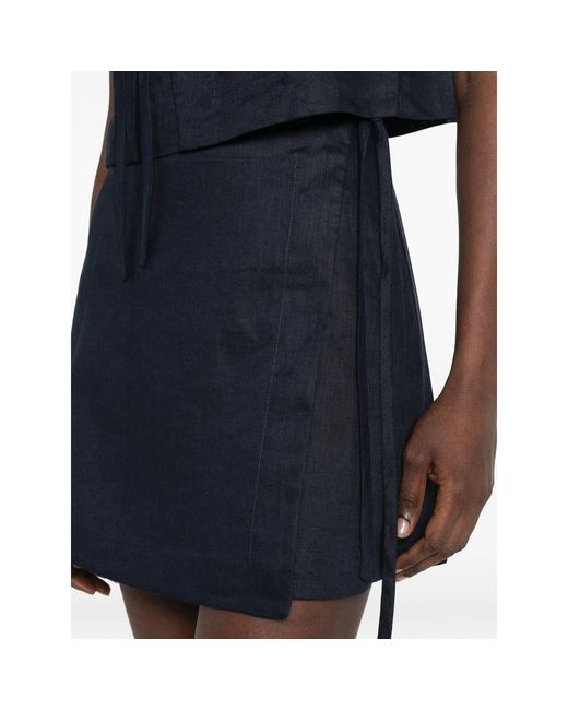 Bondi Born Blue Tie Detail Mini Skirt