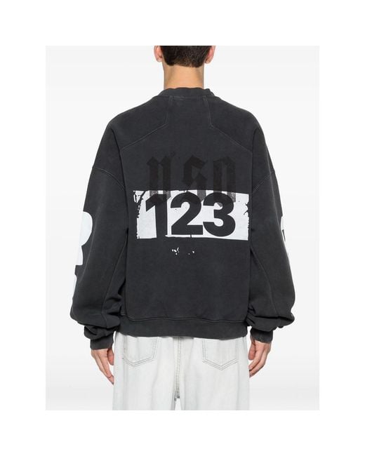 RIVINGTON roi Rebis Black Graphic-Print Logo-Sleeve Sweatshirt for men