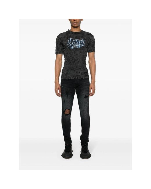 Purple Brand Black Mid-Rise Skinny Jeans for men