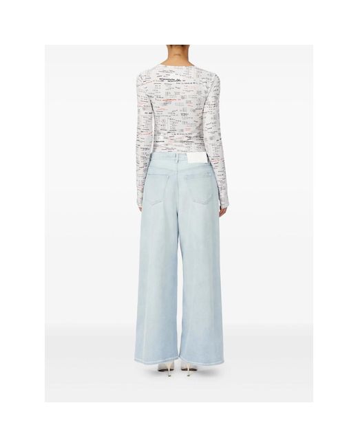 MM6 by Maison Margiela Blue Five Pocket Drawstring Trousers