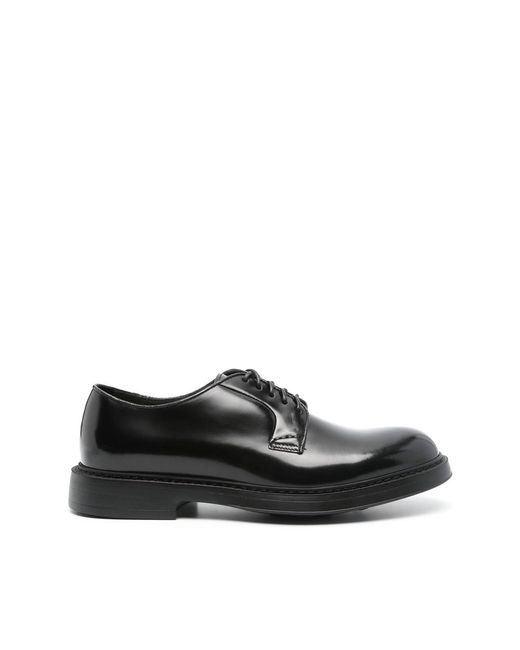 Doucal's Black Lace-Up Leather Derby Shoes for men