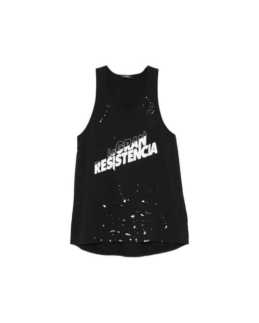 Willy Chavarria Black Logo-Print Paint-Splatter Vest for men