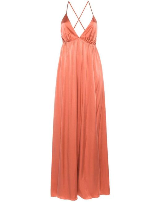 Zimmermann Orange Silk-Satin Maxi Dress