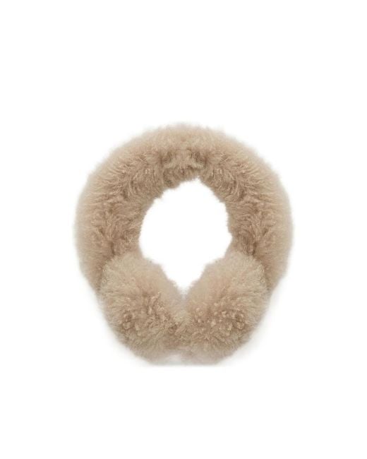 Yves Salomon Natural Lamb-Shearling Earmuffs