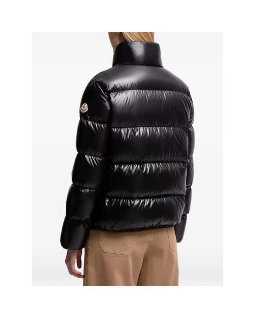 Moncler Black Abbadia Quilted Logo-Patch Jacket