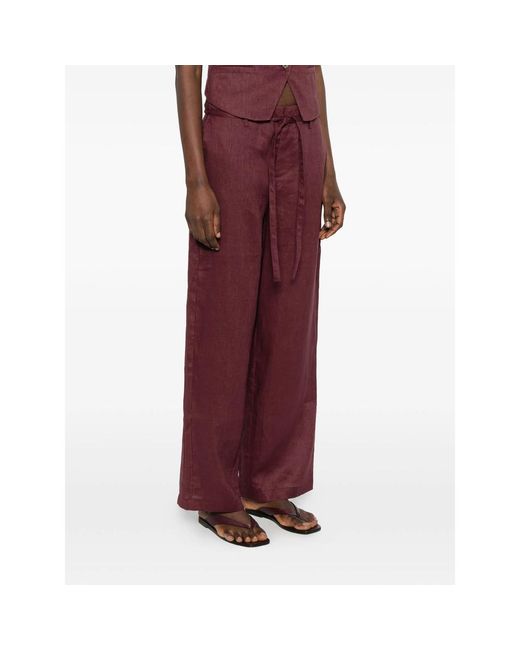 JC Sophie Red Loire Belted Trousers