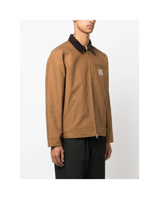 Carhartt Brown Detroit Contrasting-Collar Cotton Jacket for men