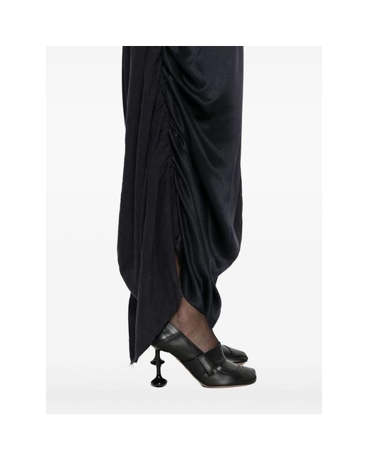 Ziggy Chen Black Ruched Midi Skirt