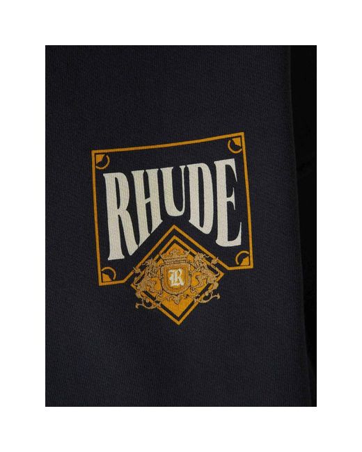 Rhude Blue Sweatshirt With Logo Print for men