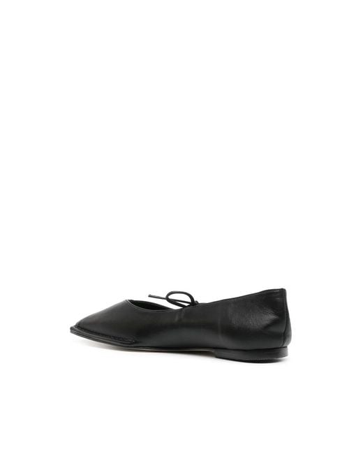Alohas Black Sway Leather Ballerina Shoes