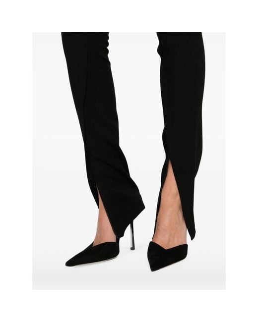 LA PISCINE Black Split-Hem Trousers