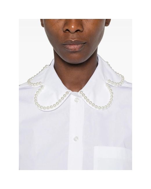 Simone Rocha White Embellished-Collar Shirt