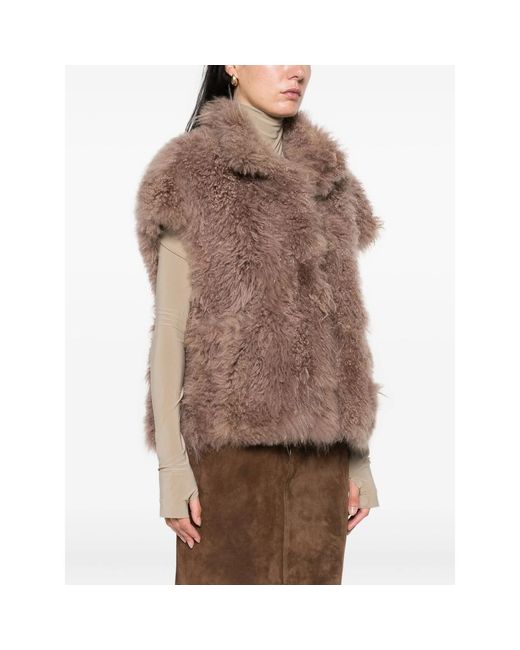 Simonetta Ravizza Brown Sleeveless Jacket