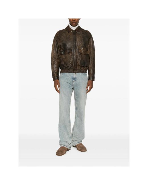 SANTORO Green Distressed-Effect Jacket for men