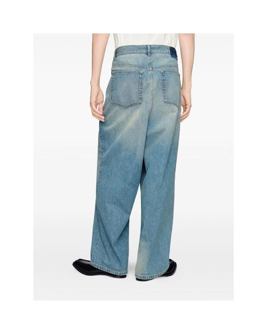 Maison Margiela Blue Wrap-Front Faded Jeans for men