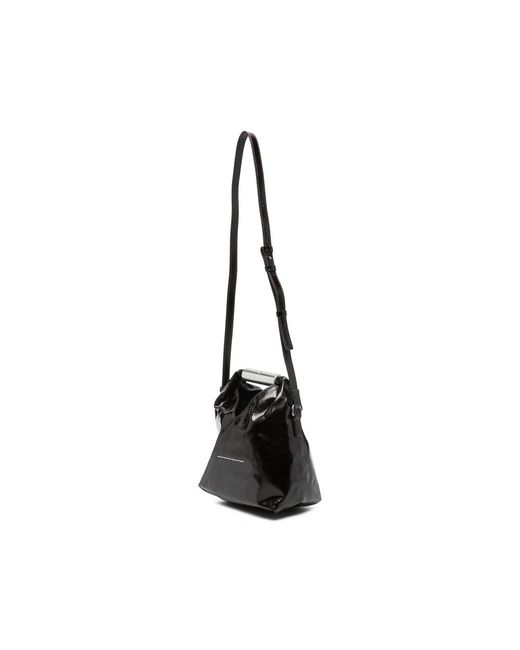MM6 by Maison Margiela Black Japanese Patent Leather Tote Bag