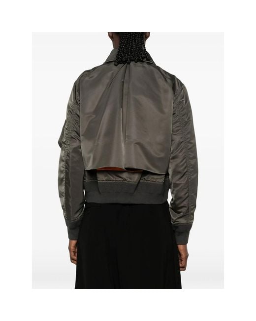 Sacai Black Layered-Design Zip-Up Jacket