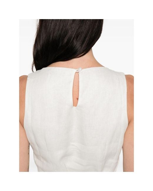 Faithfull The Brand White Boat Neck Dress