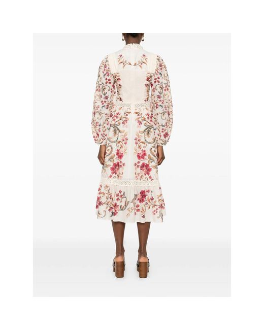 Farm Rio Pink Royal Garden Midi Dress