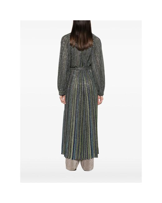 Missoni Gray Sequin-Embellished Striped Cardigan
