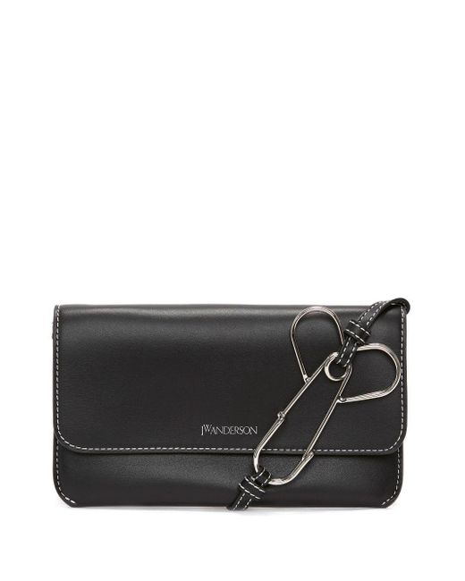 J.W. Anderson Black Phone Leather Pouch Bag