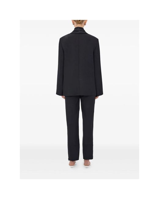 Loulou de Saison Black Jiha Double-Breasted Shawl Collar Jacket