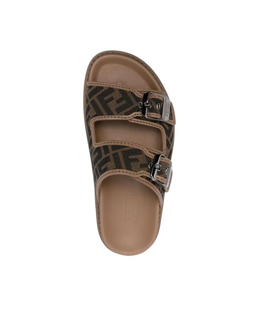 Fendi Brown Neutrals Flip-Flops & Slides for men