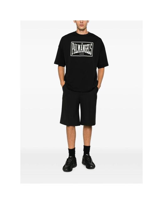 Palm Angels Black Vintage Box Logo Printed Short-Sleeve T-Shirt for men