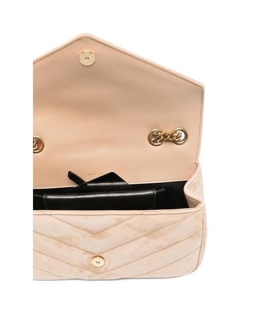 Saint Laurent Pink Small Lou Lou Logo-Plaque Cross Body Bag