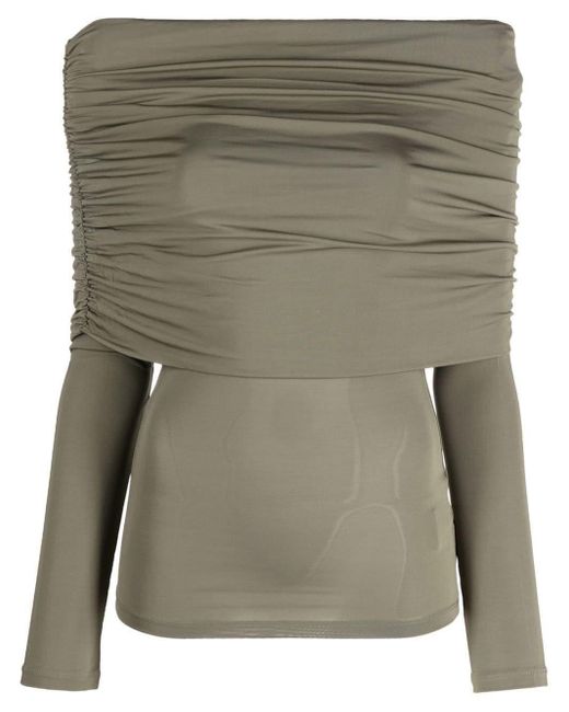 Paloma Wool Green Off-shoulder Design Top