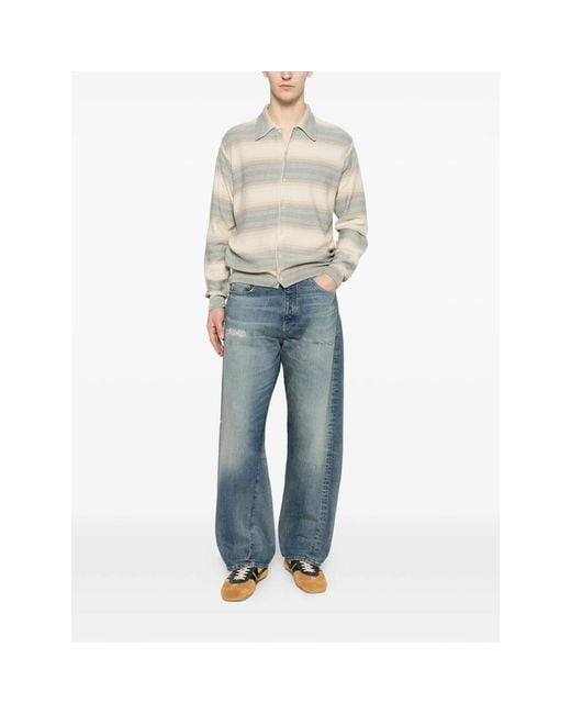 sunflower Blue Twisted Distressed Jeans for men