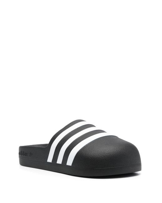 Adidas Black Adilette Flat Slides