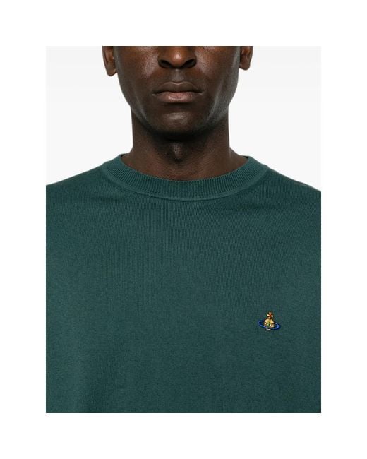 Vivienne Westwood Green Alex Orb-Embroidered Sweater for men