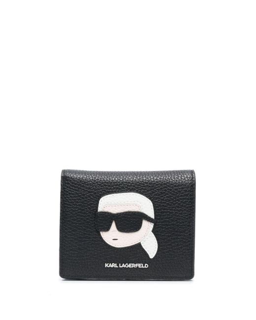 Karl Lagerfeld Black Ikonic Karl-motif Leather Wallet