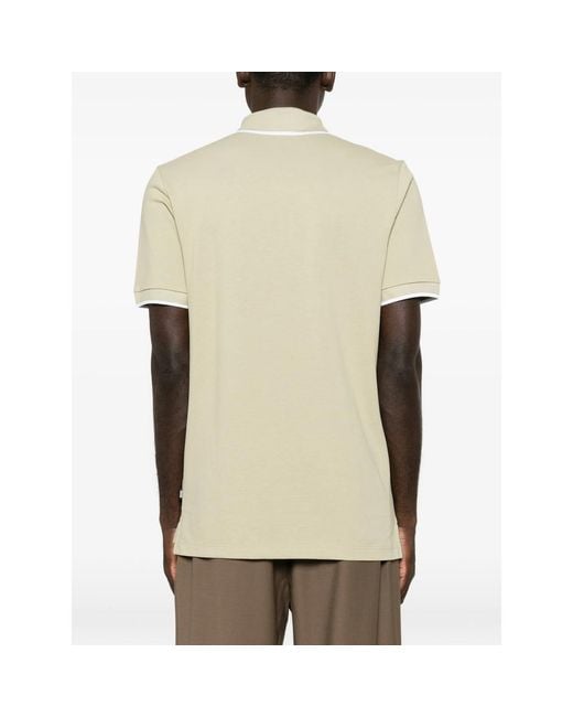 Boss Natural Parlay 190 Logo-Print Tipped Polo Shirt for men