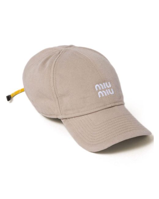 Miu Miu Natural Logo-Embroidered Denim Baseball Cap