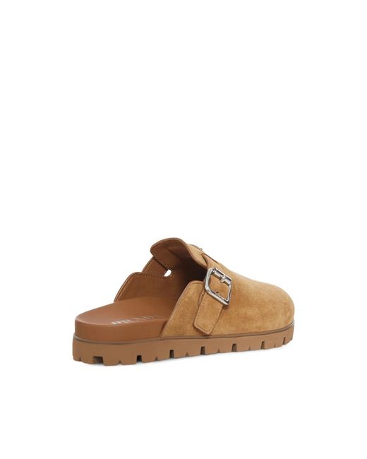 Prada Brown Suede Mules for men