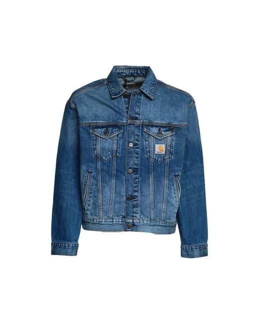 Carhartt Blue Jacket Button-Front Cotton for men