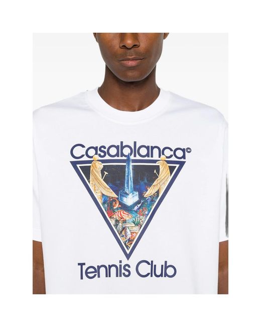 Casablanca White Graphic-Print T-Shirt for men