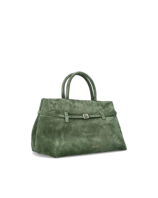 MANU Atelier Green 35 Le Cambon Suede Tote Bag