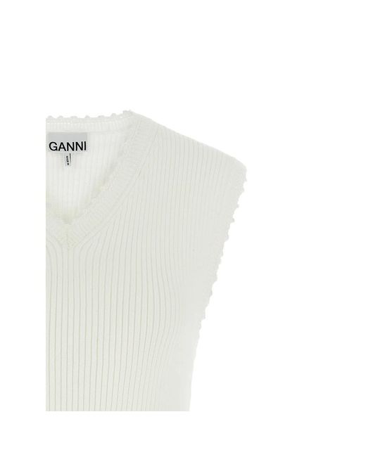 Ganni White Neutrals Tops