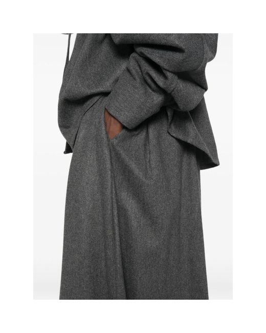 Thelatest Gray Pleated Balloon-Hem Pants