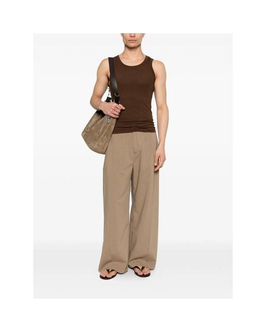 THESTROY Natural Pleated Trousers for men