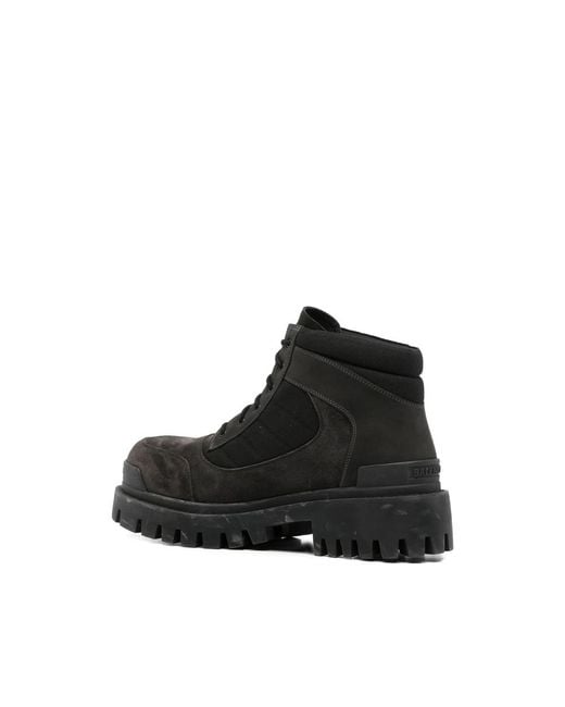 Balenciaga Black Lace-Up Boots for men