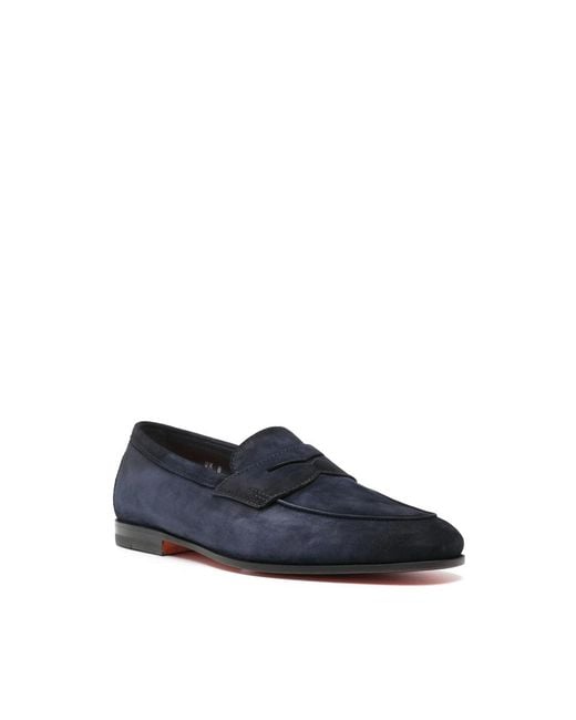 Santoni Blue Loafers for men