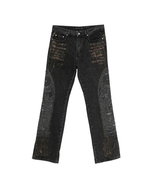 Who Decides War Black Mechanic Straight Jeans for men