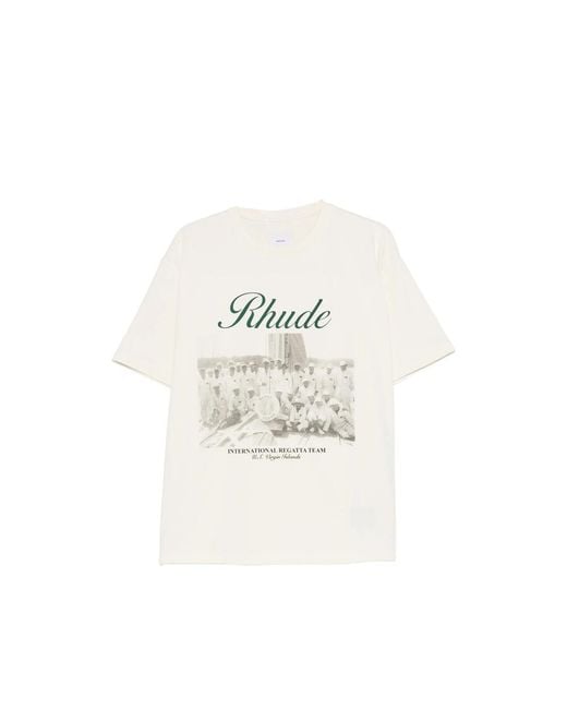 Rhude White Script Graphic T-Shirt for men